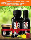 Combo Pack of Size Enlargement - Pure Himalayan Shilajit+Men’s Size Enlargement Capsules+Enlargement Oil