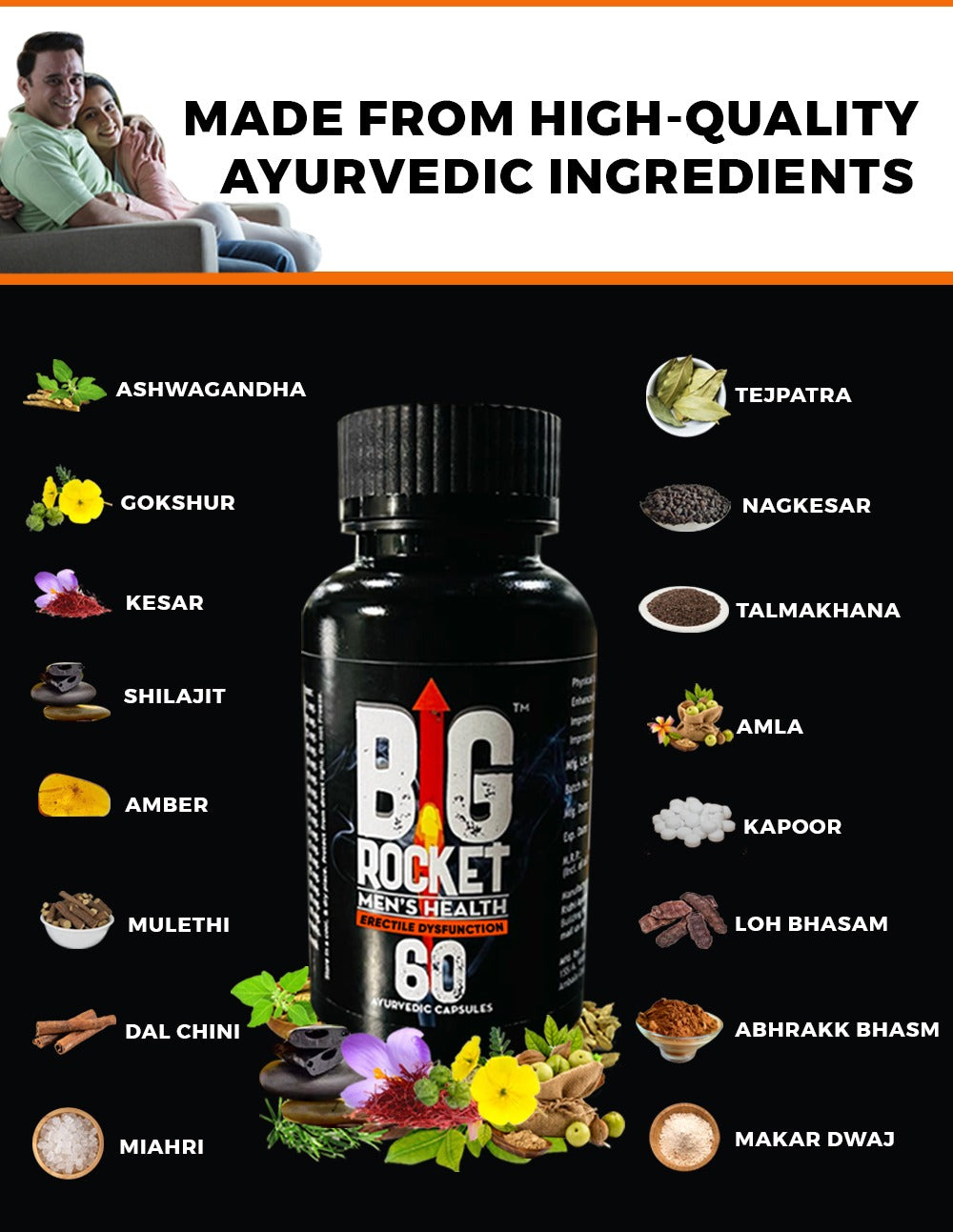BigRocket Men's Health Kit (Pack of 4) Pure Ayurvedic with No Side Effects |  ✔️ Best Saving Deal