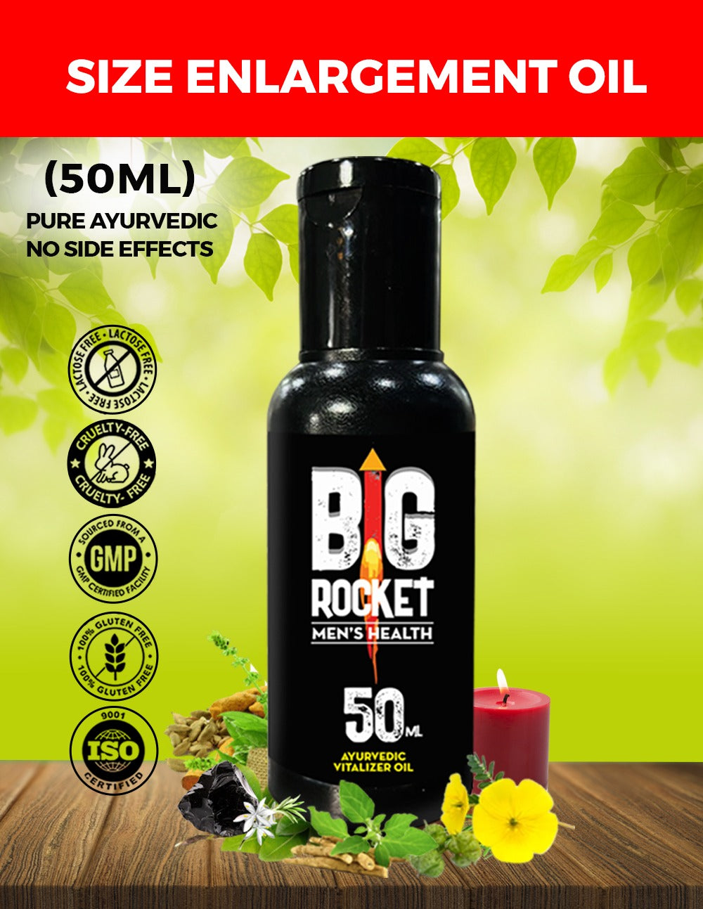 Men's Size Enlargement Ayurvedic Oil (साइज बढ़ाने का तेल) Oil for Longer Stronger & Harder (50ml)  ⭐HotSeller