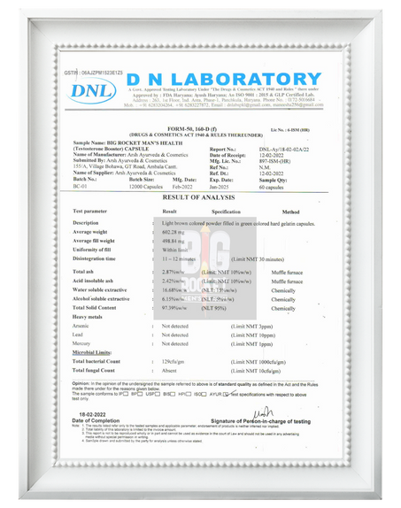 lab tested penis oil with results